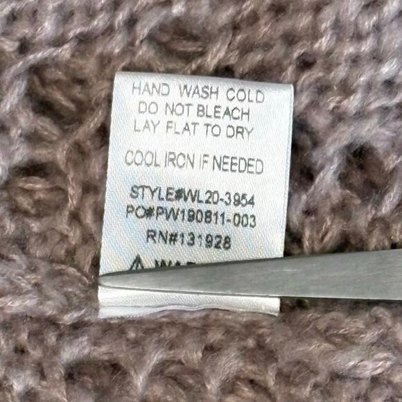 Wish List Chunky Knit Pointelle Cardigan Sweater Women's S/M | Lavender | EUC - Picture 5 of 9